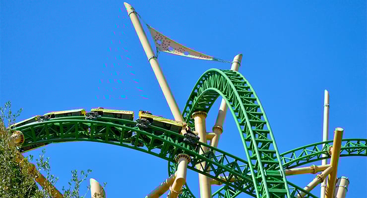 A green rollercoaster ride.