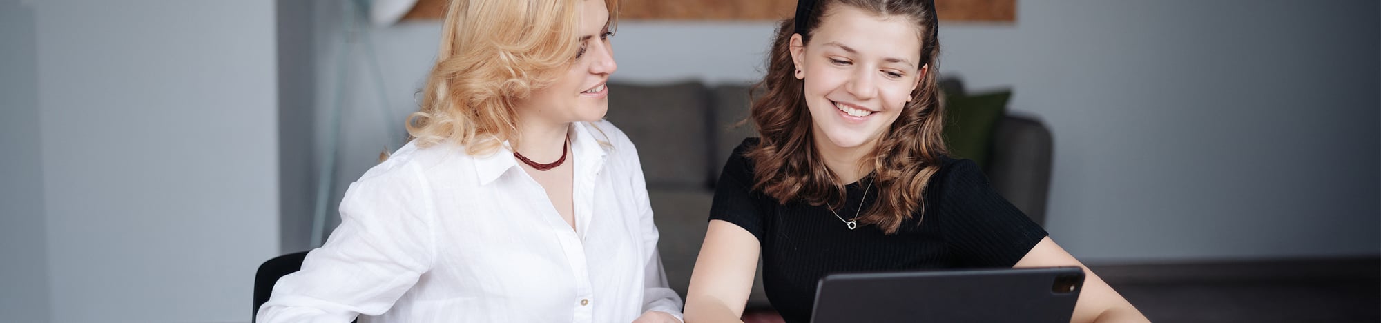 A college counselor helping one of her students.