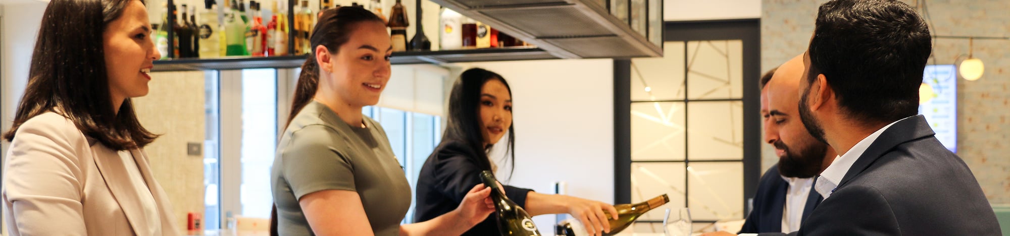 Interns grabbing a drink after work.