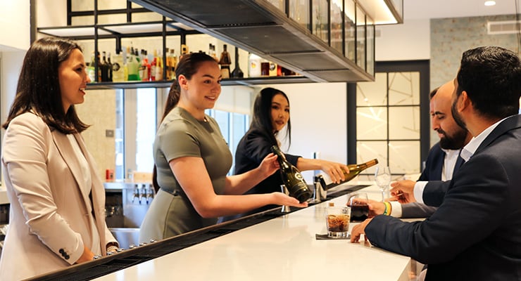 Interns grabbing a drink after work.