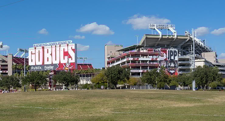 Raymond James Stadium, home to the Tampa Bay Buccaneers.