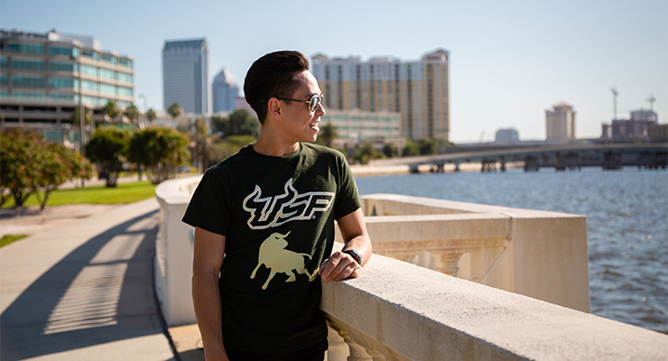 A USF student exploring Tampa Bay.