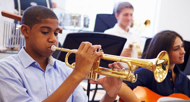 High school students taking a music elective