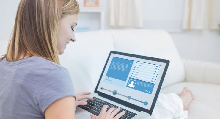 College student creating a LinkedIn profile. College student creating a LinkedIn profile.