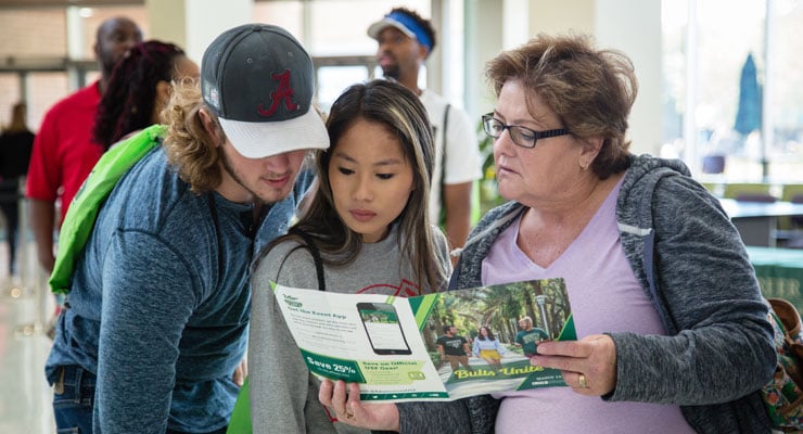 Prospective USF students at an admissions event, such as Bulls Unite Day 