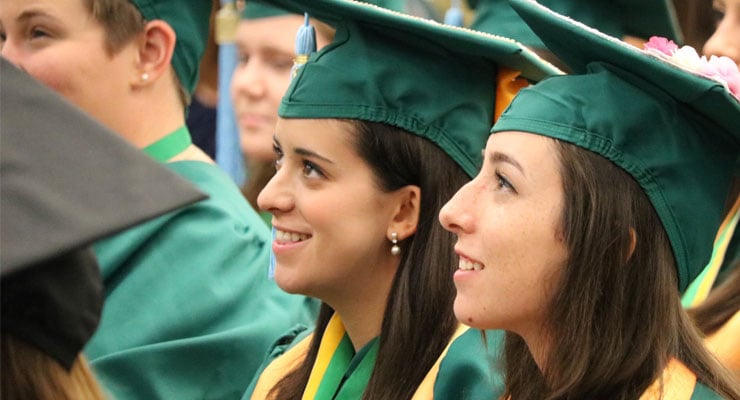 Students at a graduation 