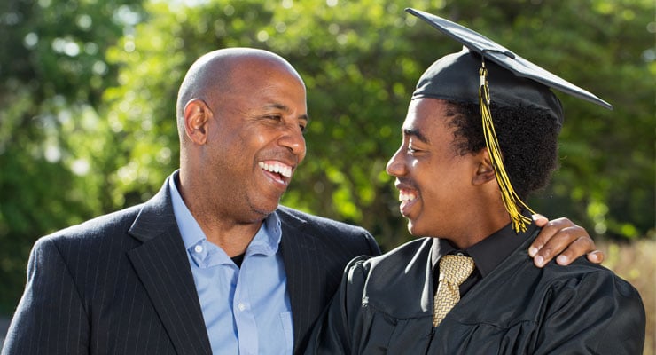 Parent with his high school graduate