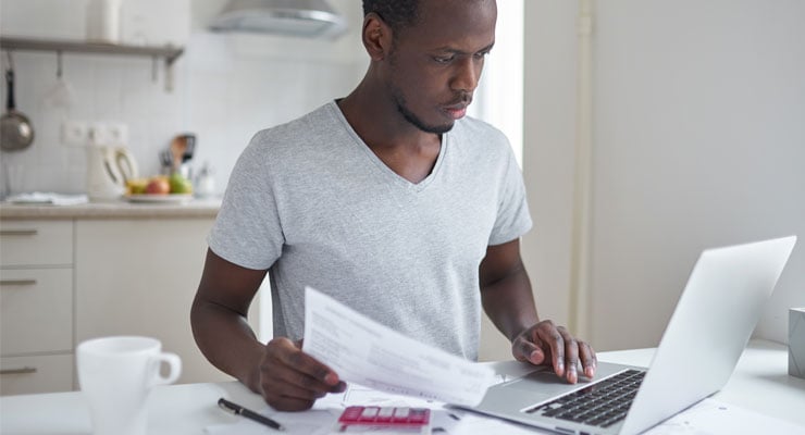 Student researching about Financial aid