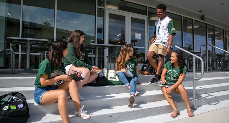 USF students talking and creating connections