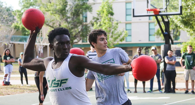 USF students playing sports