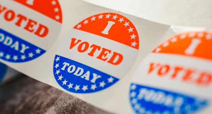 A roll of "I voted today" stickers