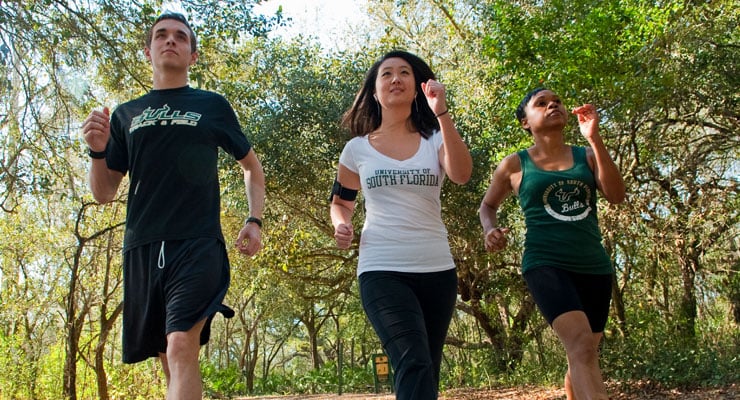 USF students going on a hike.