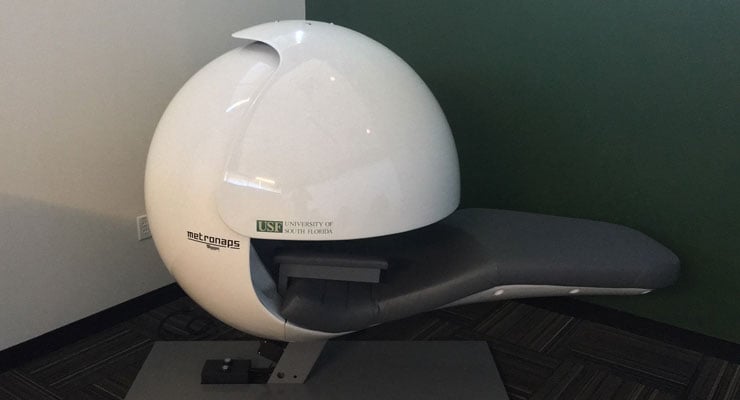 USF students can use state-of-the-art nap pods on campus.