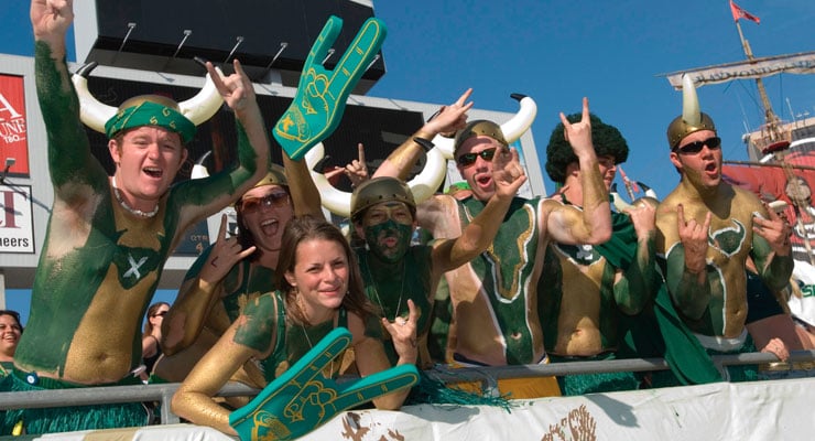 USF students at a USF sporting event.