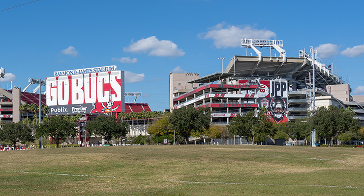 Raymond James Stadium, home to the Tampa Bay Buccaneers.