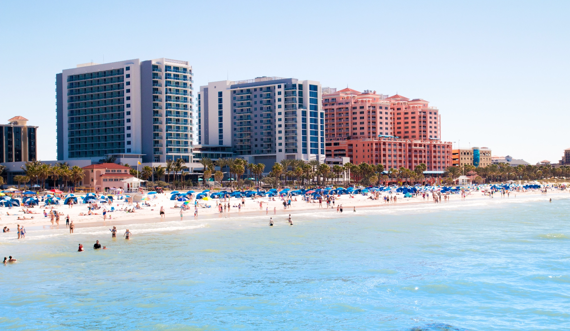 A busy day at Clearwater Beach.