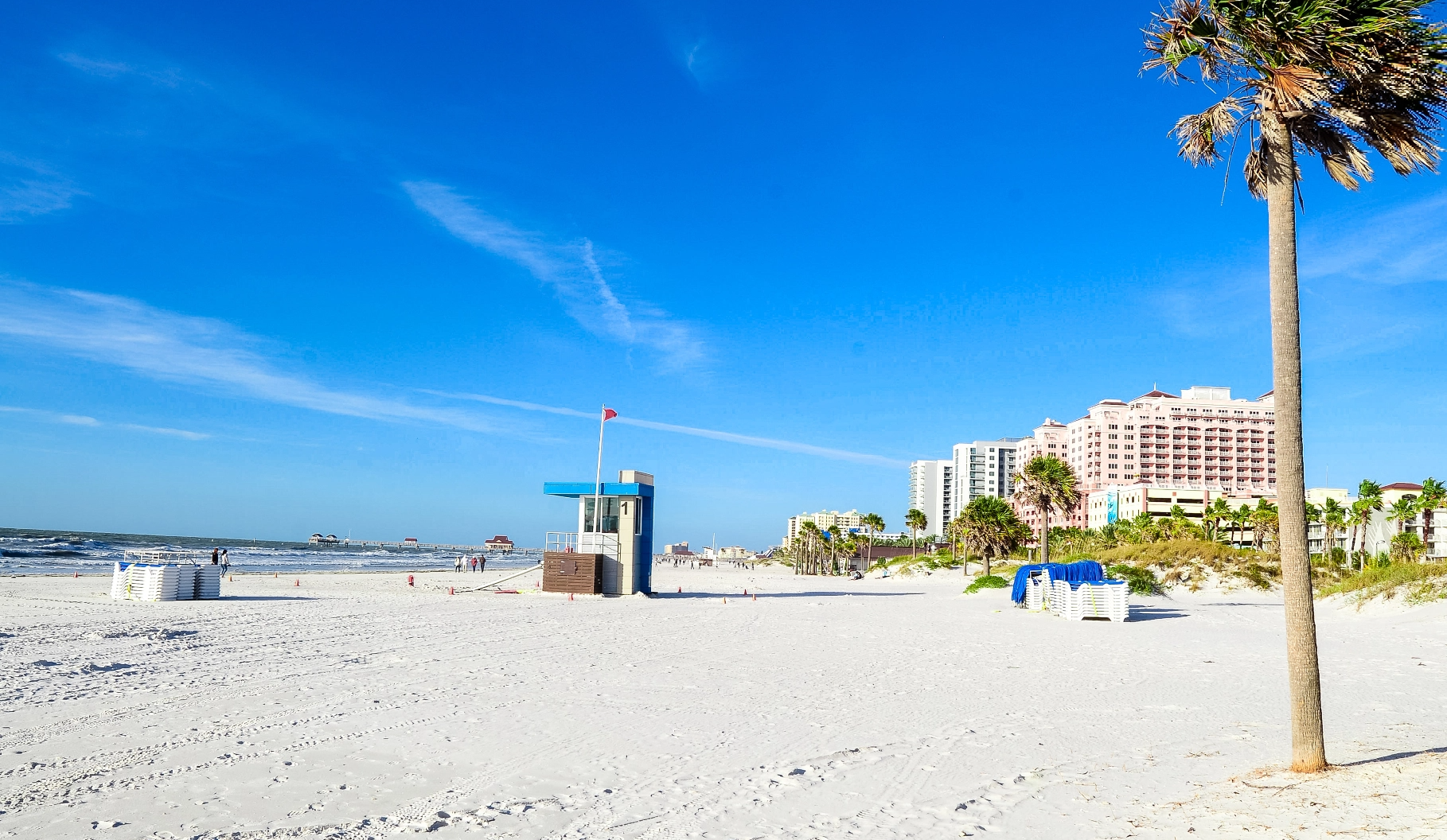 A beautiful clear day on the beach.