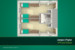 USF Tampa housing apartment floor plan for Juniper-Poplar Hall.